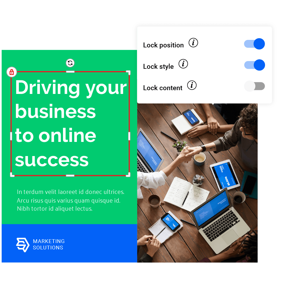 Opções de bloqueio na Flipsnack