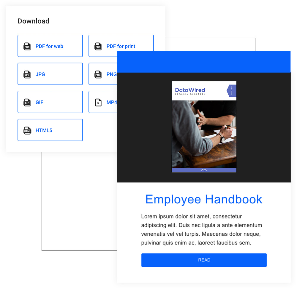 distribuição de manuais de funcionários
