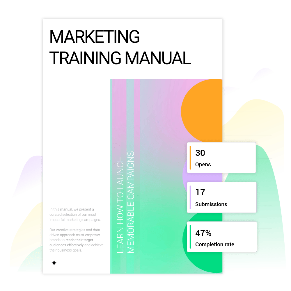 Flipbook statistics for questions, quizzes, forms