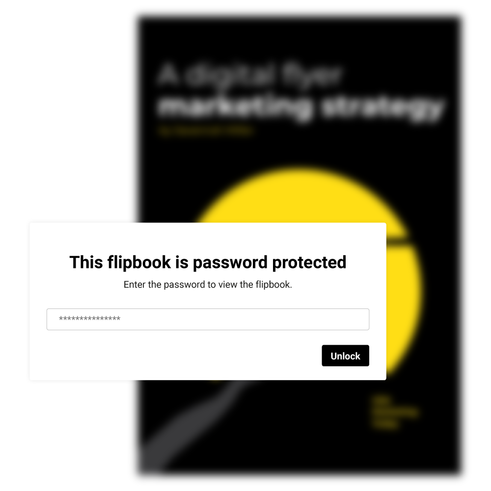 PDF protégé par mot de passe présenté dans Flipsnack