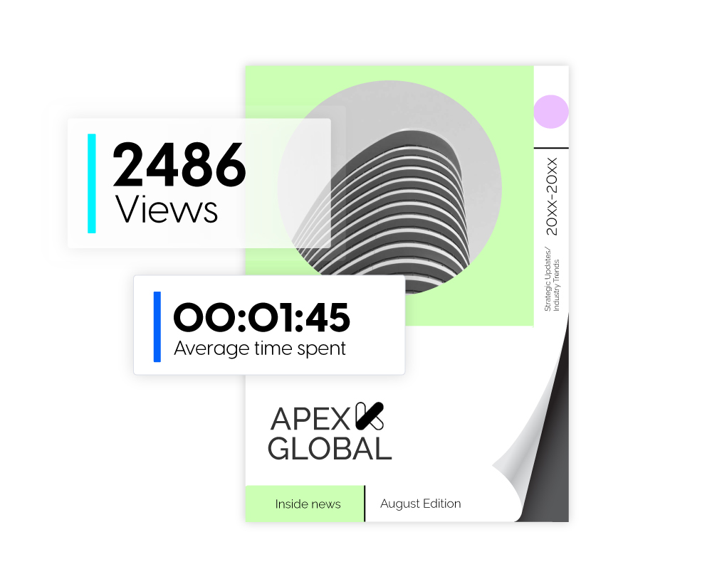 Revista digital corporativa con estadísticas presentadas en Flipsnack