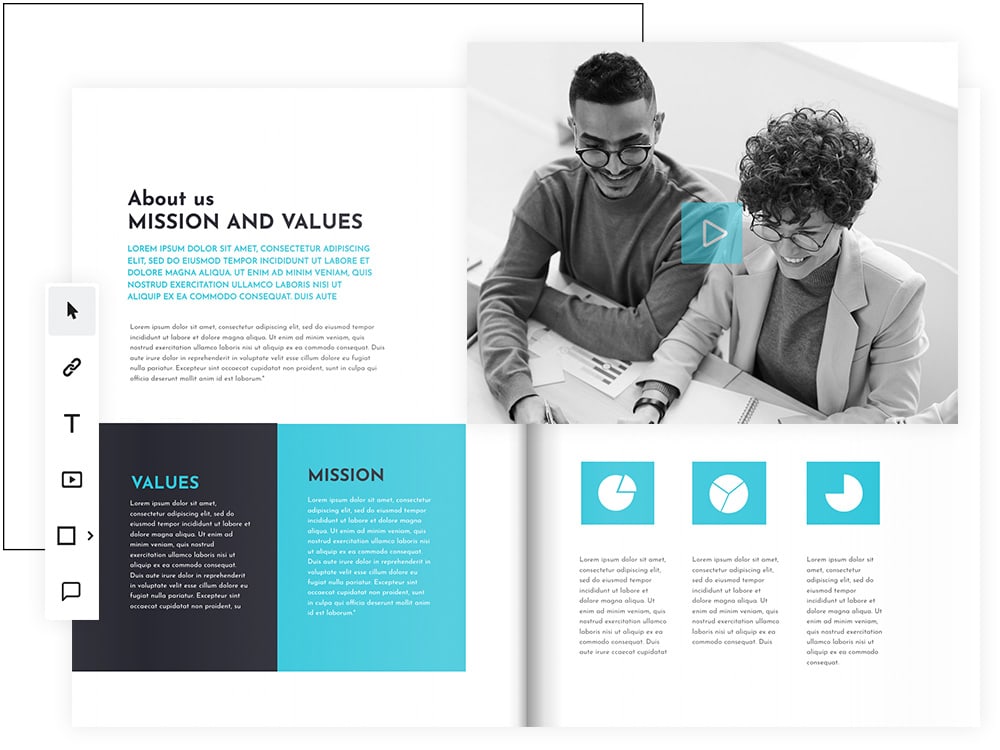 Beispiel für ein mit Flipsnack erstelltes interaktives Finanz-Booklet