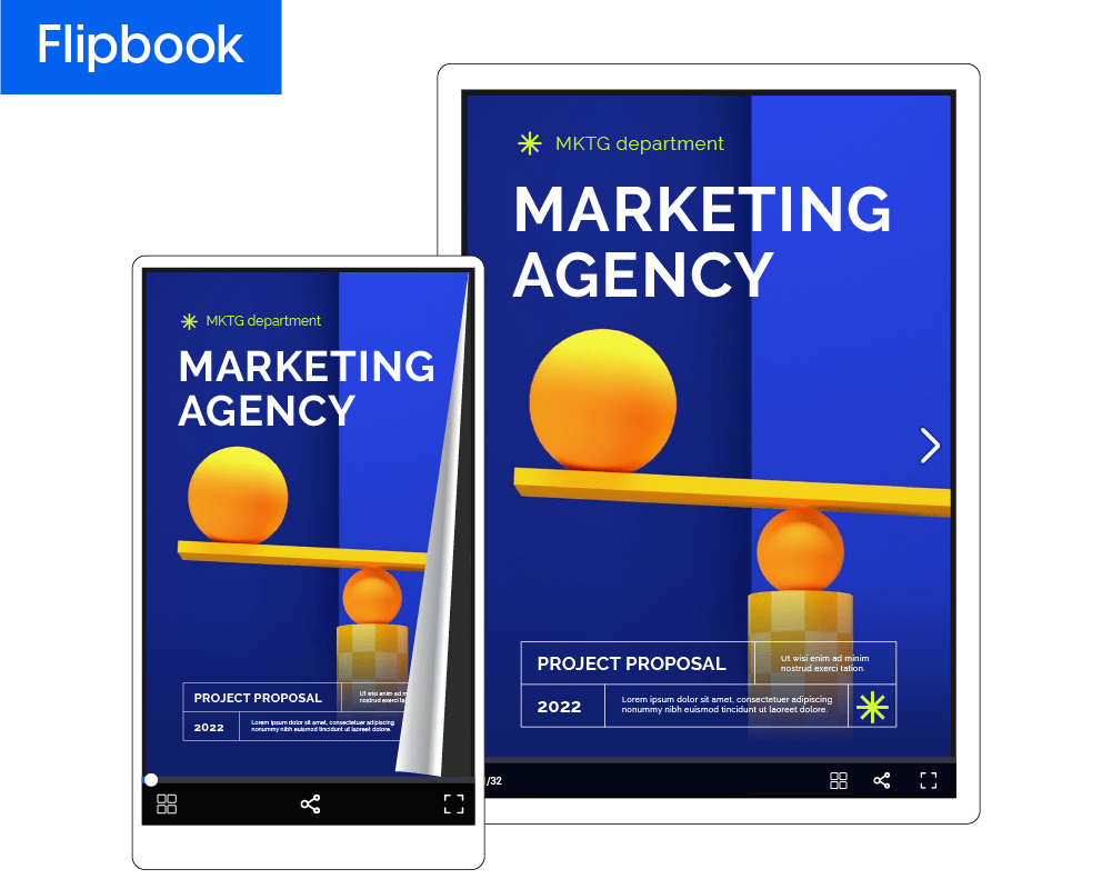 Flipbook sur téléphone portable et tablette