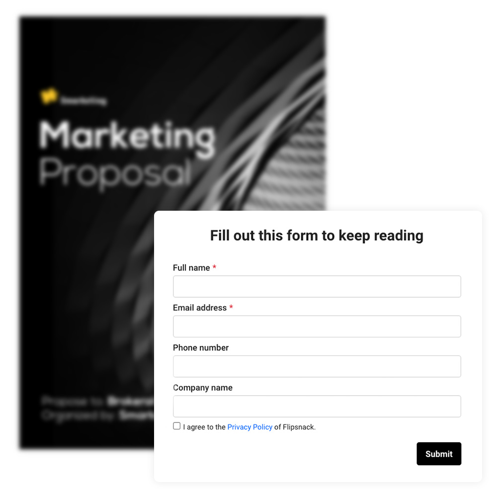 Adding a customizable lead form in your ebook