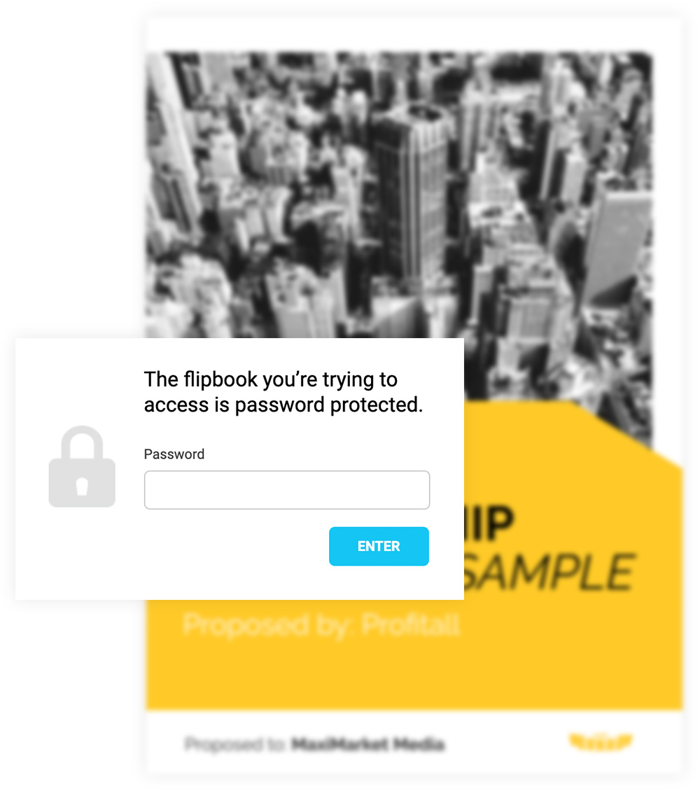 Opciones para la publicación de propuestas comerciales de Flipsnack