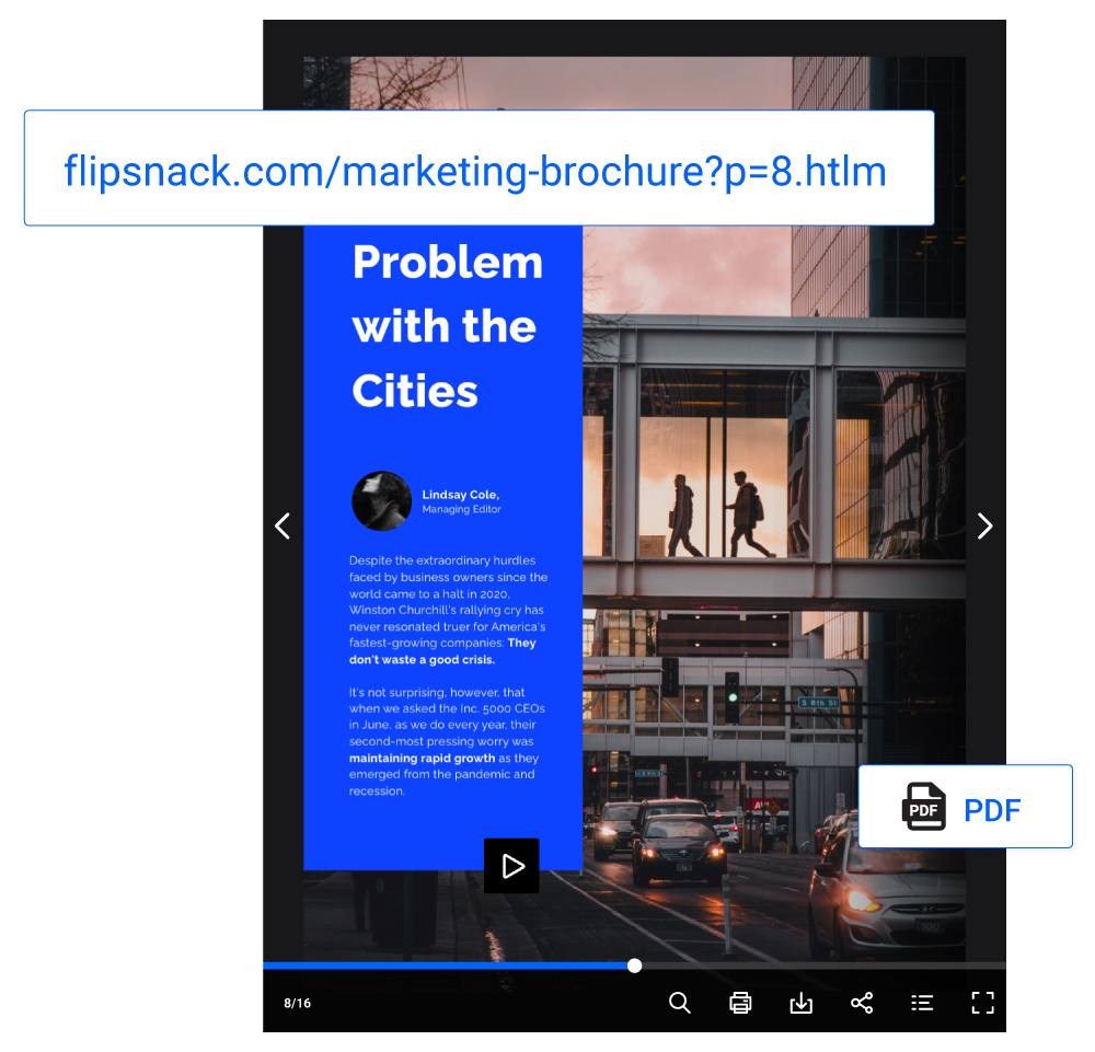Partager à partir de pages PDF spécifiques dans Flipsnack