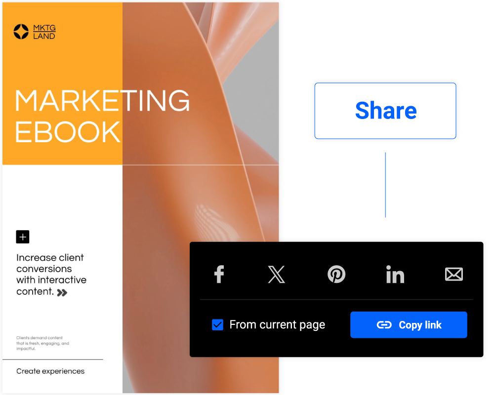 Exemple : E-book marketing partagé publiquement via un lien direct avec l’audience cible