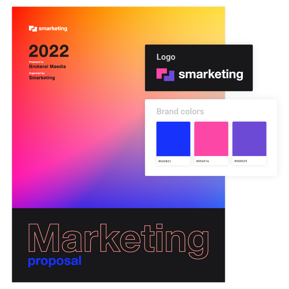 Brand kit elements presented in Flipsnack’s design