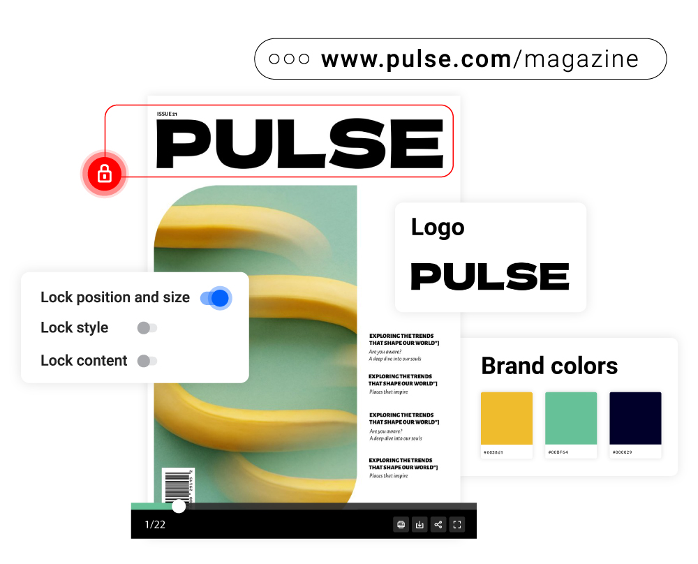 personalizza la tua rivista digitale utilizzando elementi brandizzati