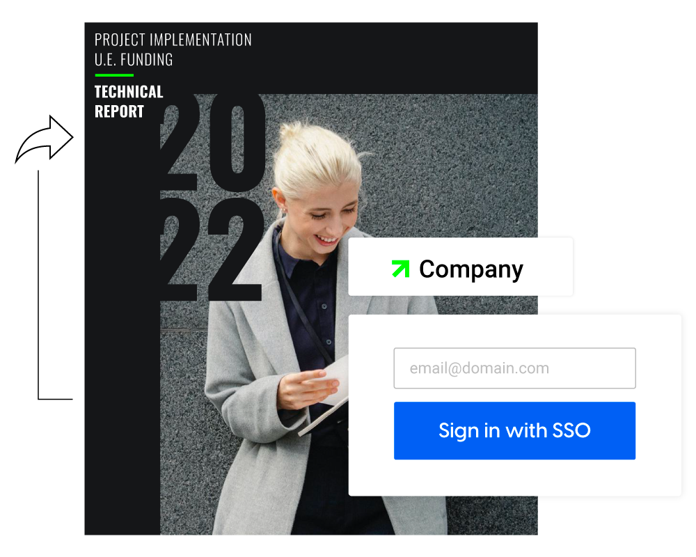 un documento privato condiviso con accesso in sola lettura SSO su Flipsnack