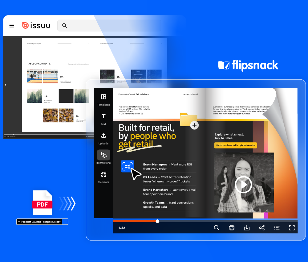 Recursos interativos da Flipsnack