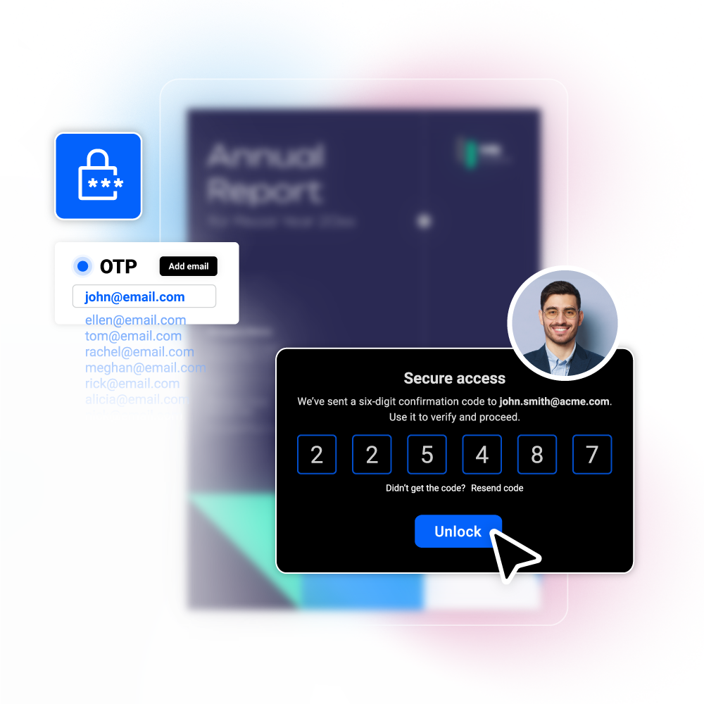 One time passcode presented in Flipsnack’s gazette maker