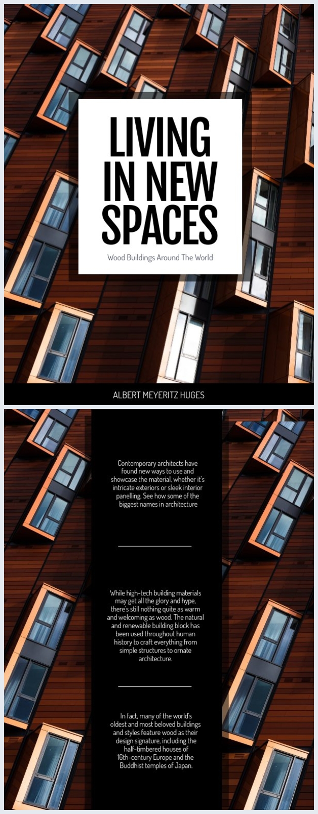 Portada de libro de arquitectura en madera