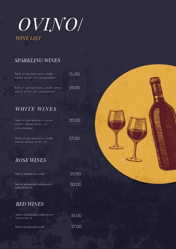Wine Bar Menu Template Flipsnack