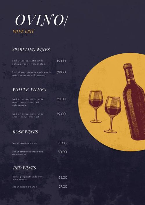 Wine Bar Menu Example