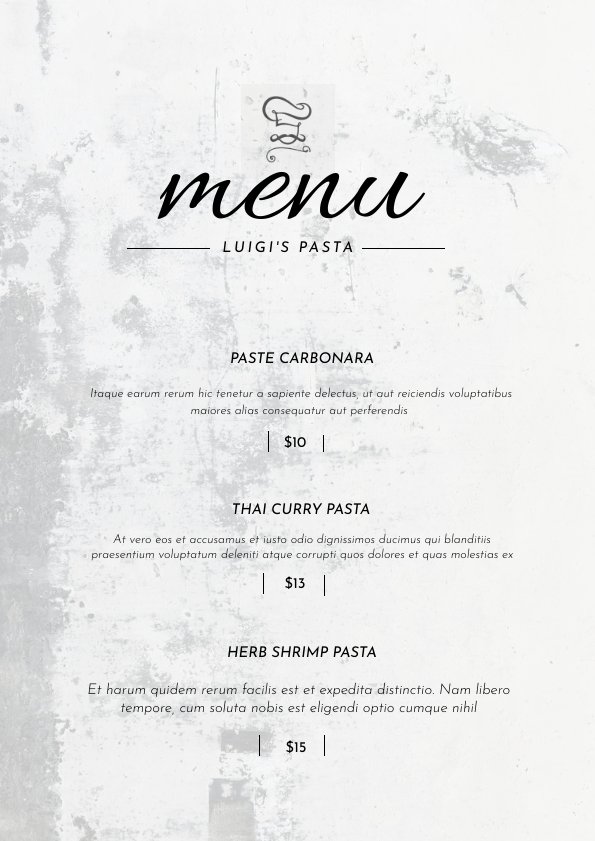 Italiaans restaurant Menu Sjabloon & Ontwerp - Flipsnack