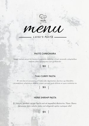 Design per menù di ristorante italiano