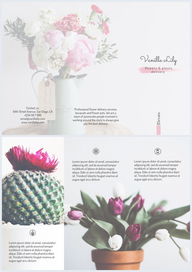 Florist / Flower Delivery Trifold Brochure Template Flipsnack