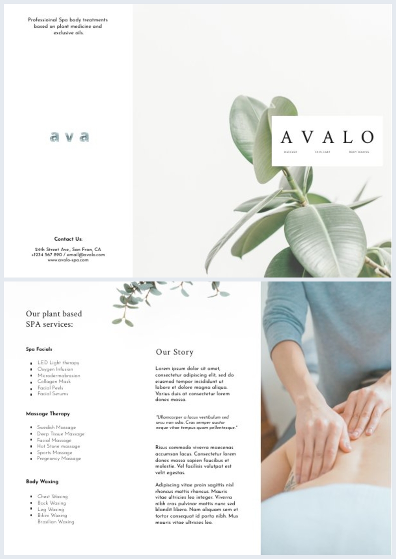Spa Tri Fold Brochure Template Flipsnack