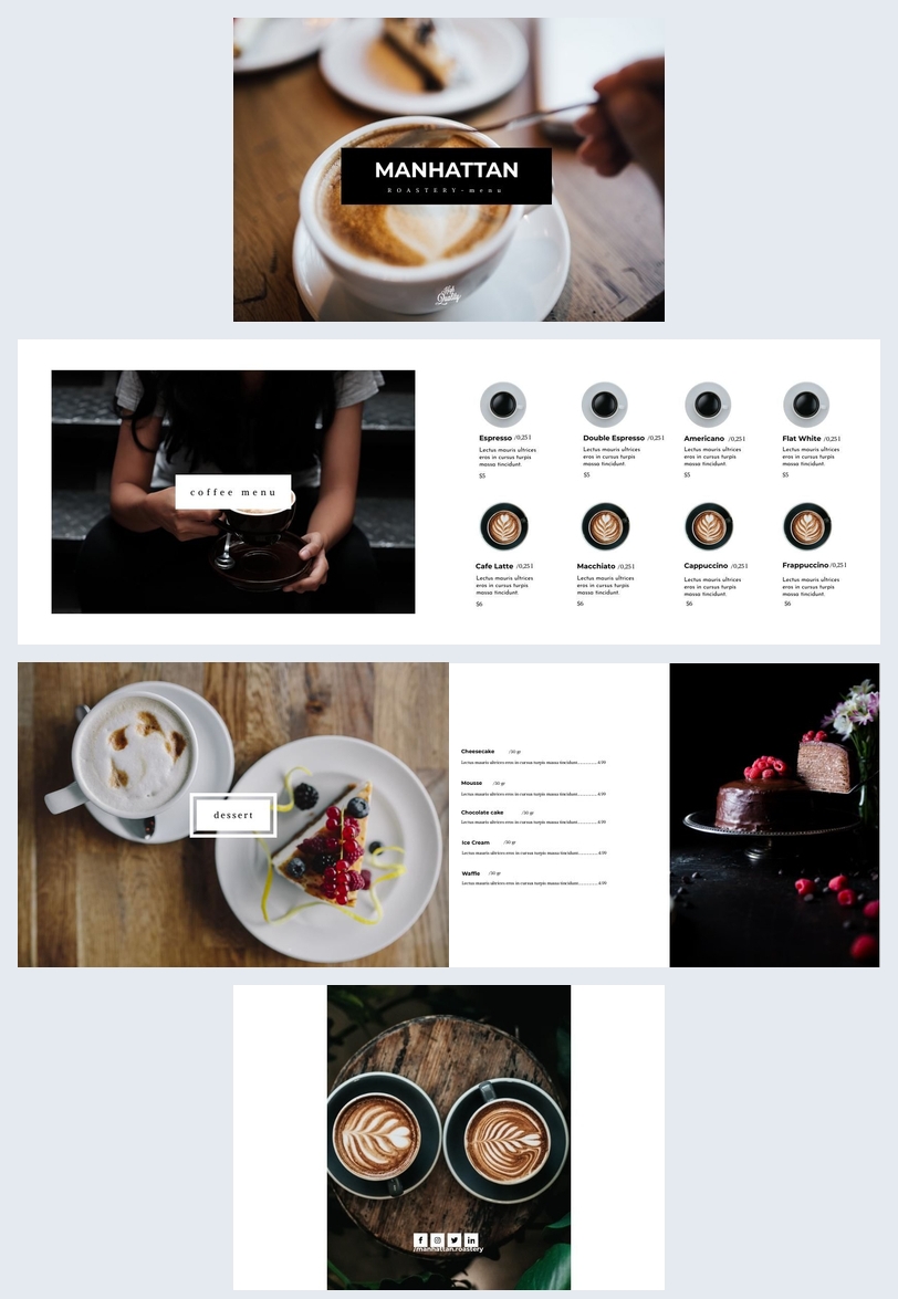 Design di menù per pub alla moda