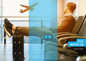 Modelo e Design de Brochura de Viagem com Três Dobras