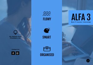 Blaue Broschürenvorlage & Design (dreifach gefalzt)