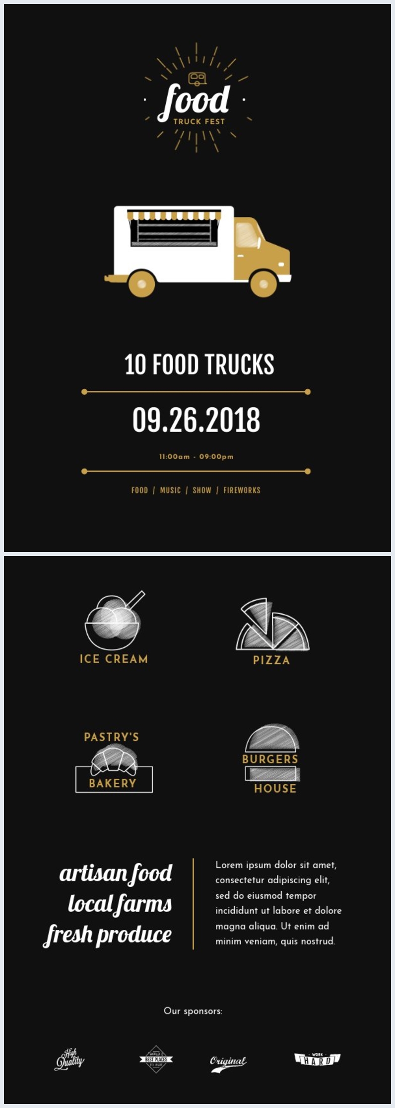 Modello di volantino per festival di street food