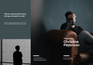 Broschürenvorlage für den Bereich Therapie/Psychologie (dreifach gefalzt)