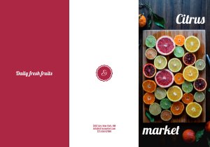 Broschürenvorlage für einen Obstmarkt (dreifach gefalzt)