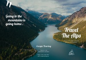 Modelo de Brochura de Três Dobras de Viagens Alpina / Montanha