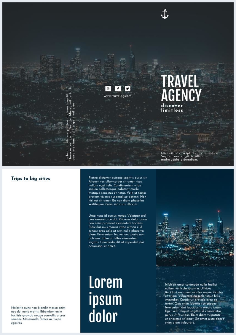 Travel Agency Trifold Brochure Template Design Flipsnack