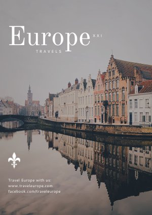 Modelo e Design de Folheto de Viagens de Cidade Lindo