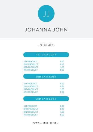 creative price list designs