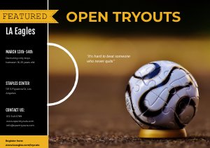 Modelo de Folheto de Esportes e Futebol