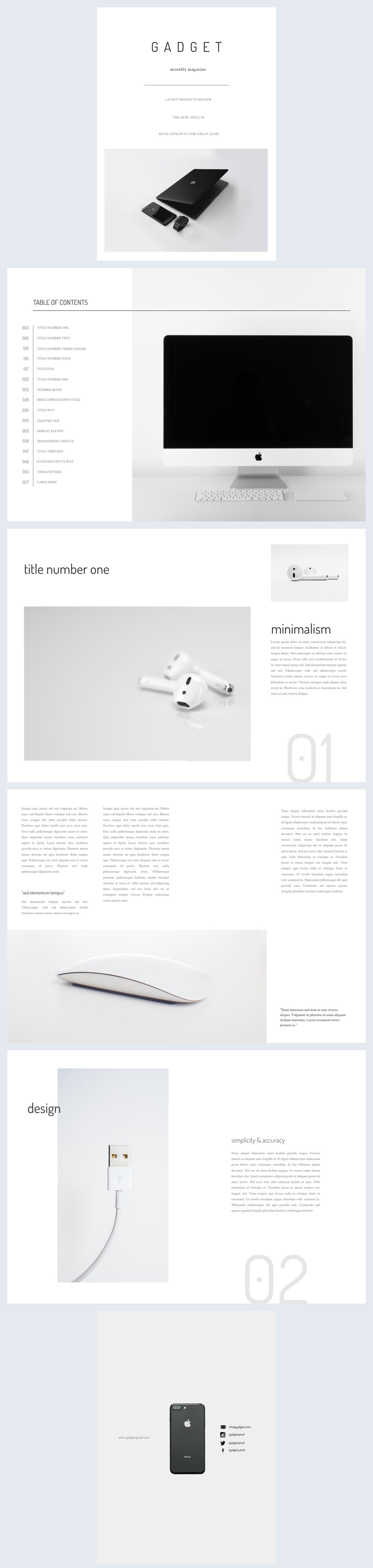 Gadgets Minimalist Magazine Template