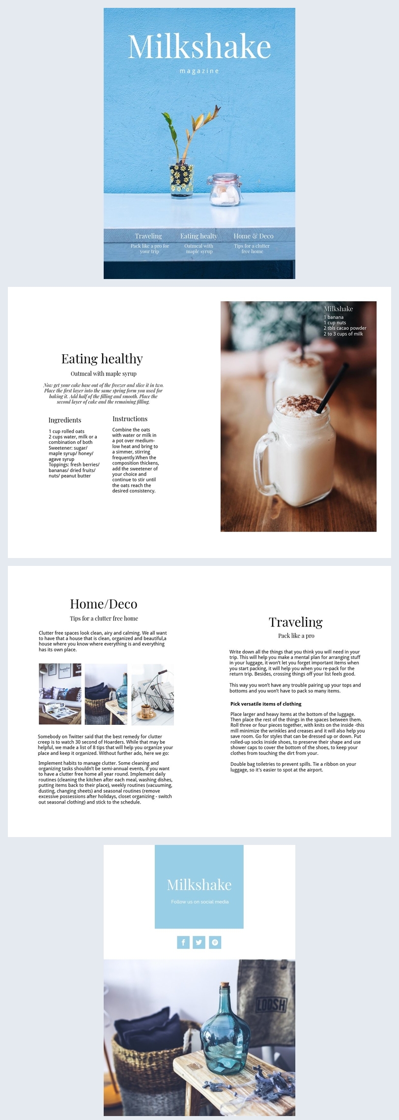 Magazinvorlage für ein Gesundheitsmagazin