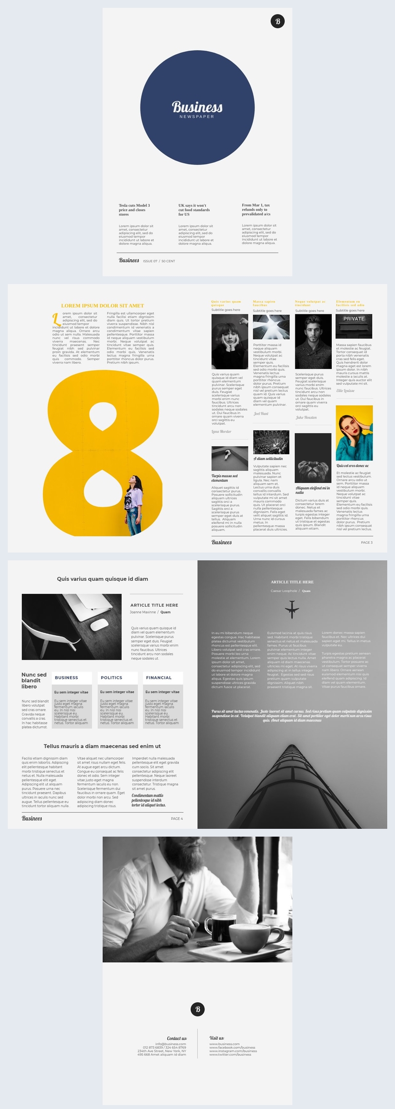Plantilla gratuitas para periódico de negocios