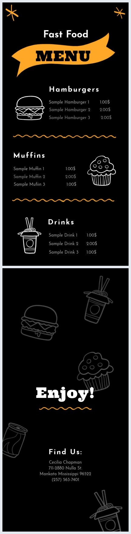 Plantilla Sin Costo Para Disenar Menus De Comida Rapida Flipsnack