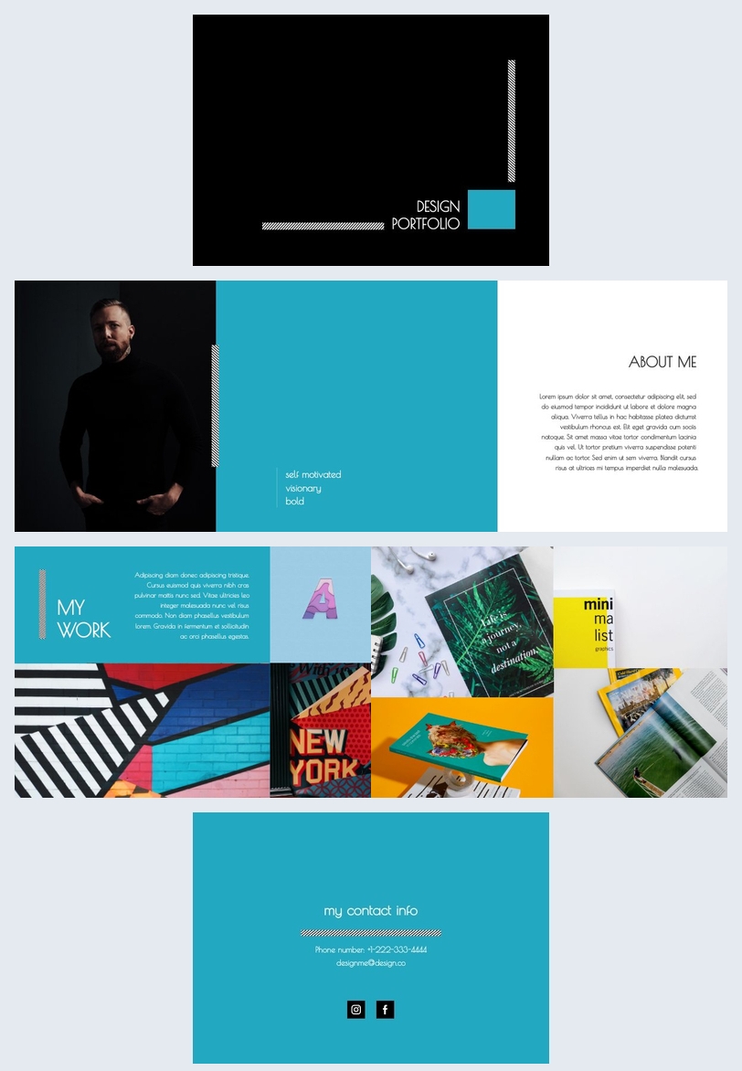 Free: Blue Themed Portfolio Design Template - Flipsnack