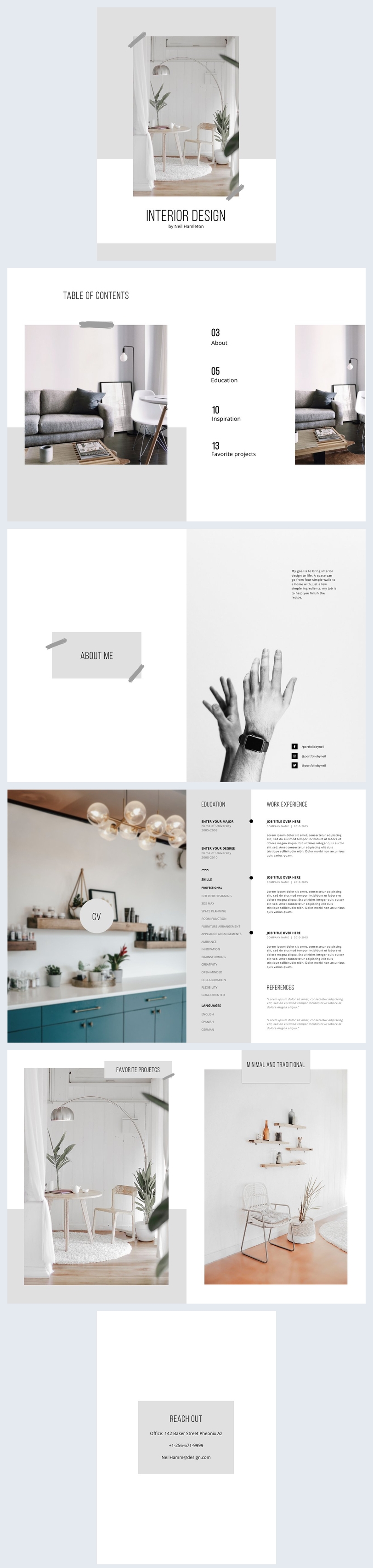 Minimalist Interior Design Portfolio Template - Flipsnack