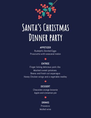 Modello per menù natalizio