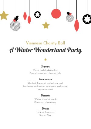 Modello per menù natalizio