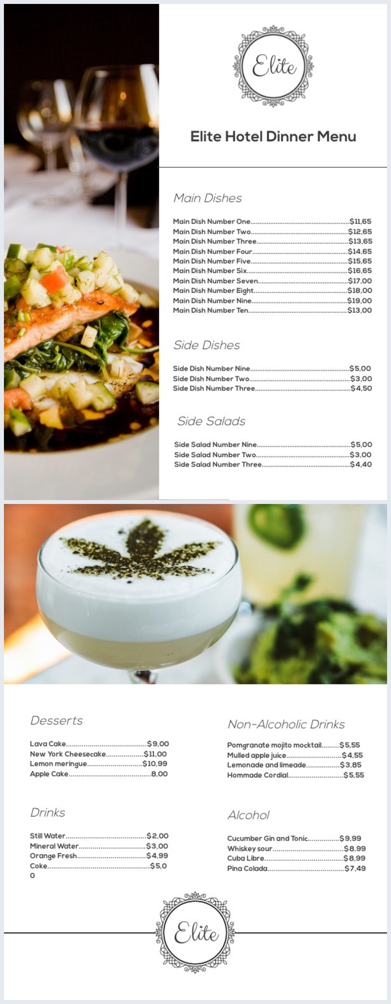 Free: Classic Dinner Menu Template - Flipsnack