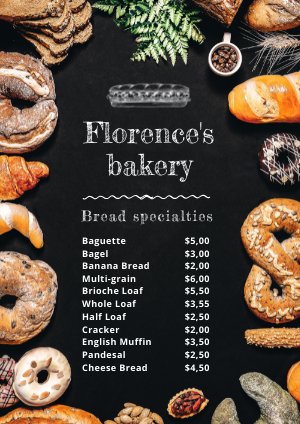 Bakery Menu Template