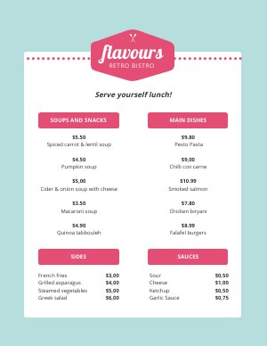 Daily Menu Template