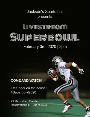 Modello per invito del party Super Bowl
