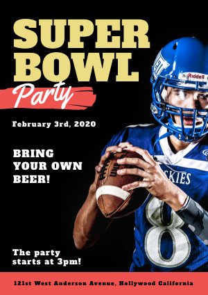 Modello per invito del party Super Bowl