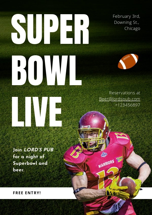 Free Classic Super Bowl Party Invitation Template Flipsnack