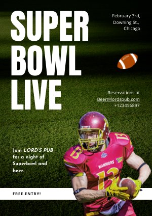 Modelo de Convite para Festa de Super Bowl