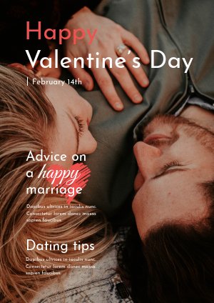 Mise en page de magazine de Saint Valentin
